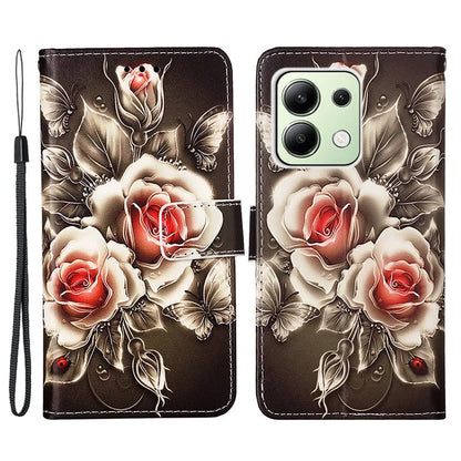 YB Pattern Printing Leather Series-4 for Xiaomi Redmi Note 13 4G Phone Case with Hand Strap