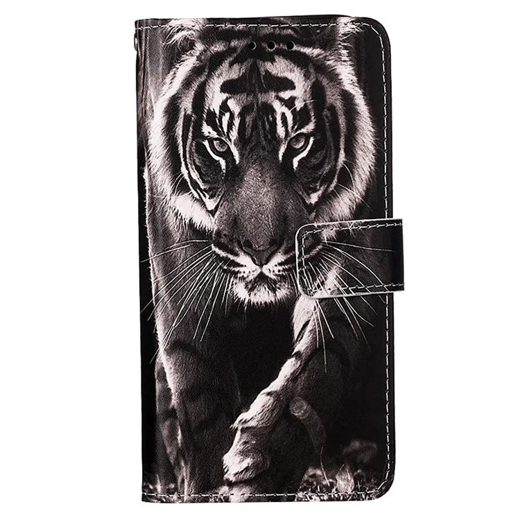 YB Pattern Printing Leather Series-4 for Xiaomi Redmi Note 13 4G Phone Case with Hand Strap