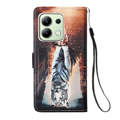 YB Pattern Printing Leather Series-4 for Xiaomi Redmi Note 13 4G Phone Case with Hand Strap