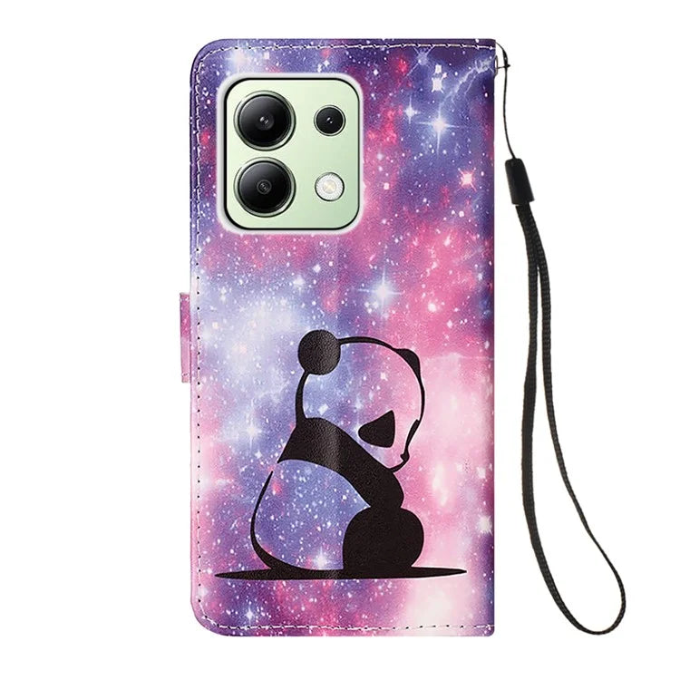 YB Pattern Printing Leather Series-4 for Xiaomi Redmi Note 13 4G Phone Case with Hand Strap