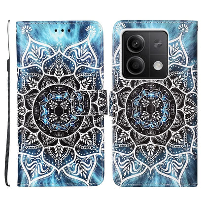 YB Pattern Printing Leather Series-4 for Xiaomi Redmi Note 13 5G Phone Case Pattern Printing Stand Cover