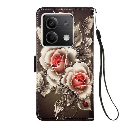 YB Pattern Printing Leather Series-4 for Xiaomi Redmi Note 13 5G Phone Case Pattern Printing Stand Cover
