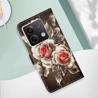 YB Pattern Printing Leather Series-4 for Xiaomi Redmi Note 13 5G Phone Case Pattern Printing Stand Cover