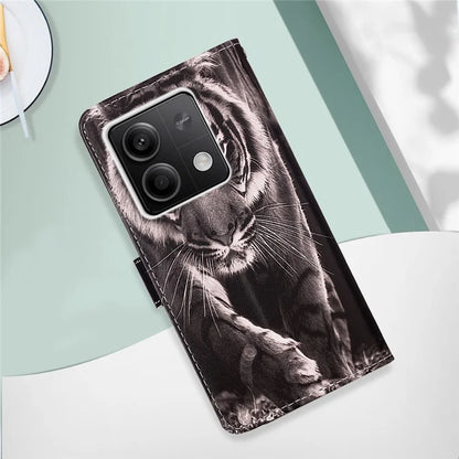 YB Pattern Printing Leather Series-4 for Xiaomi Redmi Note 13 5G Phone Case Pattern Printing Stand Cover