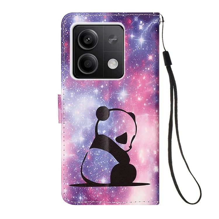 YB Pattern Printing Leather Series-4 for Xiaomi Redmi Note 13 5G Phone Case Pattern Printing Stand Cover