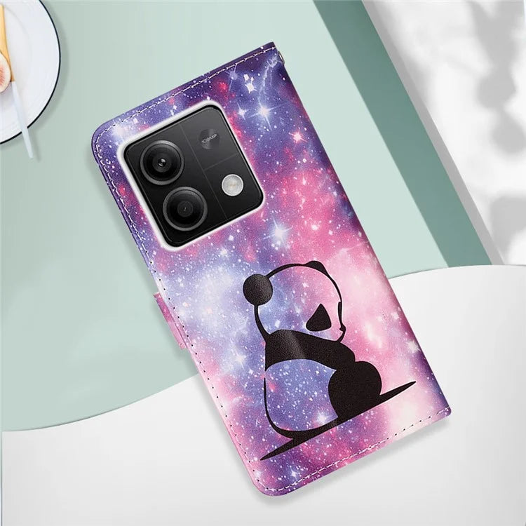 YB Pattern Printing Leather Series-4 for Xiaomi Redmi Note 13 5G Phone Case Pattern Printing Stand Cover