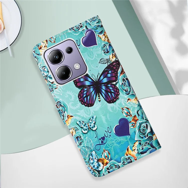 YB Pattern Printing Leather Series-4 for Xiaomi Redmi Note 13 Pro 4G / Poco M6 Pro 4G Case Leather Wallet Cover