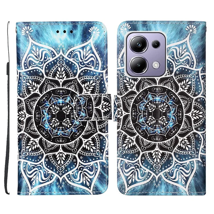 YB Pattern Printing Leather Series-4 for Xiaomi Redmi Note 13 Pro 4G / Poco M6 Pro 4G Case Leather Wallet Cover