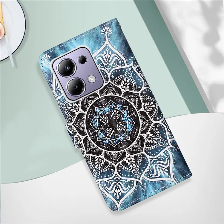 YB Pattern Printing Leather Series-4 for Xiaomi Redmi Note 13 Pro 4G / Poco M6 Pro 4G Case Leather Wallet Cover