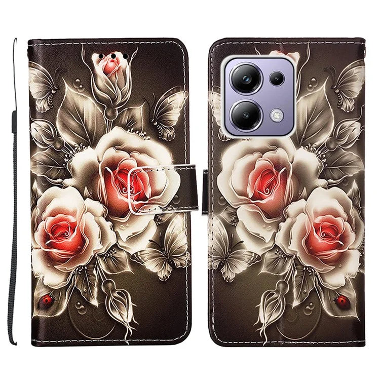 YB Pattern Printing Leather Series-4 for Xiaomi Redmi Note 13 Pro 4G / Poco M6 Pro 4G Case Leather Wallet Cover