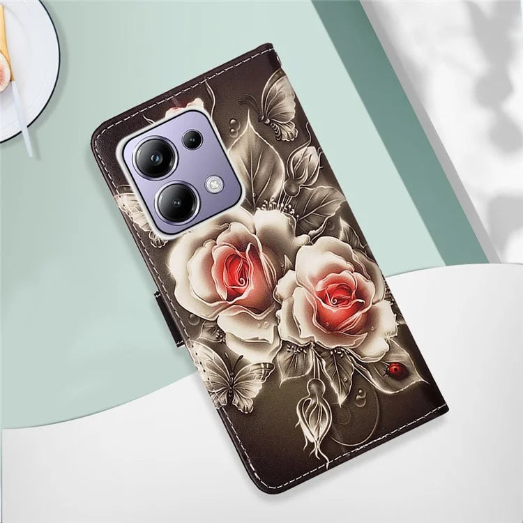 YB Pattern Printing Leather Series-4 for Xiaomi Redmi Note 13 Pro 4G / Poco M6 Pro 4G Case Leather Wallet Cover