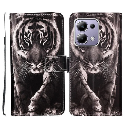 YB Pattern Printing Leather Series-4 for Xiaomi Redmi Note 13 Pro 4G / Poco M6 Pro 4G Case Leather Wallet Cover