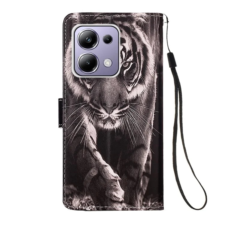 YB Pattern Printing Leather Series-4 for Xiaomi Redmi Note 13 Pro 4G / Poco M6 Pro 4G Case Leather Wallet Cover