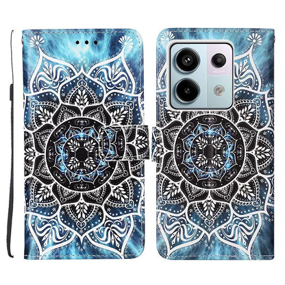 YB Pattern Printing Leather Series-4 for Xiaomi Redmi Note 13 Pro 5G / Poco X6 5G Case Foldable Stand Phone Shell