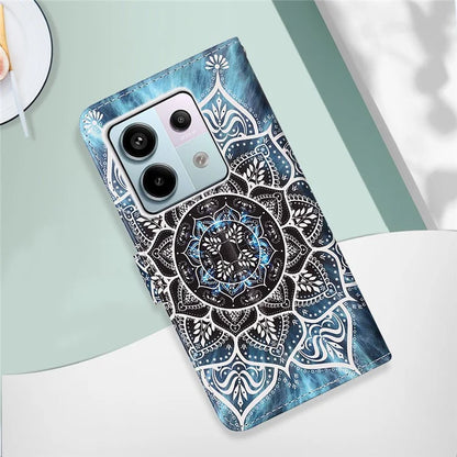 YB Pattern Printing Leather Series-4 for Xiaomi Redmi Note 13 Pro 5G / Poco X6 5G Case Foldable Stand Phone Shell