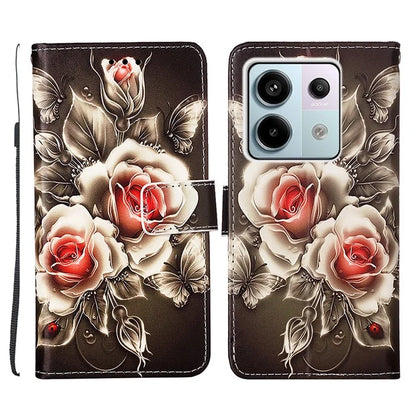 YB Pattern Printing Leather Series-4 for Xiaomi Redmi Note 13 Pro 5G / Poco X6 5G Case Foldable Stand Phone Shell