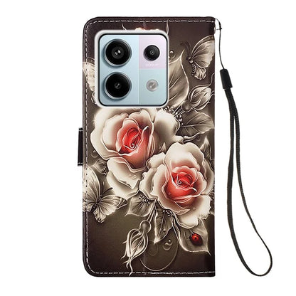 YB Pattern Printing Leather Series-4 for Xiaomi Redmi Note 13 Pro 5G / Poco X6 5G Case Foldable Stand Phone Shell
