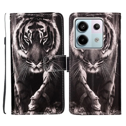 YB Pattern Printing Leather Series-4 for Xiaomi Redmi Note 13 Pro 5G / Poco X6 5G Case Foldable Stand Phone Shell