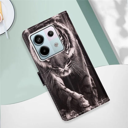 YB Pattern Printing Leather Series-4 for Xiaomi Redmi Note 13 Pro 5G / Poco X6 5G Case Foldable Stand Phone Shell