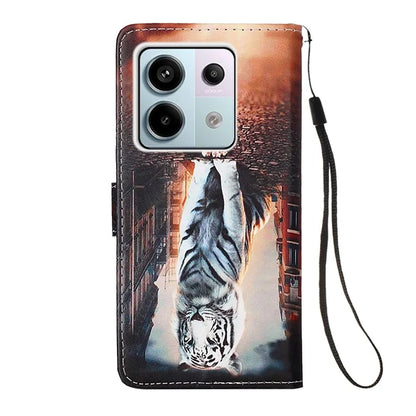YB Pattern Printing Leather Series-4 for Xiaomi Redmi Note 13 Pro 5G / Poco X6 5G Case Foldable Stand Phone Shell