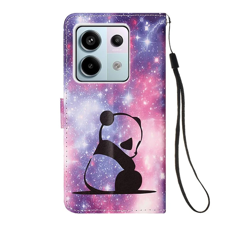 YB Pattern Printing Leather Series-4 for Xiaomi Redmi Note 13 Pro 5G / Poco X6 5G Case Foldable Stand Phone Shell