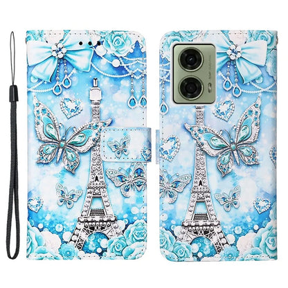 YB Pattern Printing Leather Series-4 for Motorola Moto G04 4G / G24 4G Case Card Slot Holder Stand Phone Cover