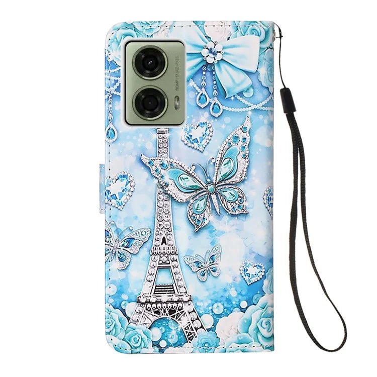 YB Pattern Printing Leather Series-4 for Motorola Moto G04 4G / G24 4G Case Card Slot Holder Stand Phone Cover