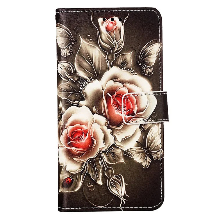 YB Pattern Printing Leather Series-4 for Motorola Moto G04 4G / G24 4G Case Card Slot Holder Stand Phone Cover