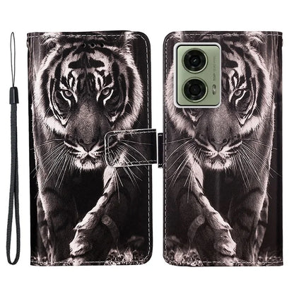 YB Pattern Printing Leather Series-4 for Motorola Moto G04 4G / G24 4G Case Card Slot Holder Stand Phone Cover