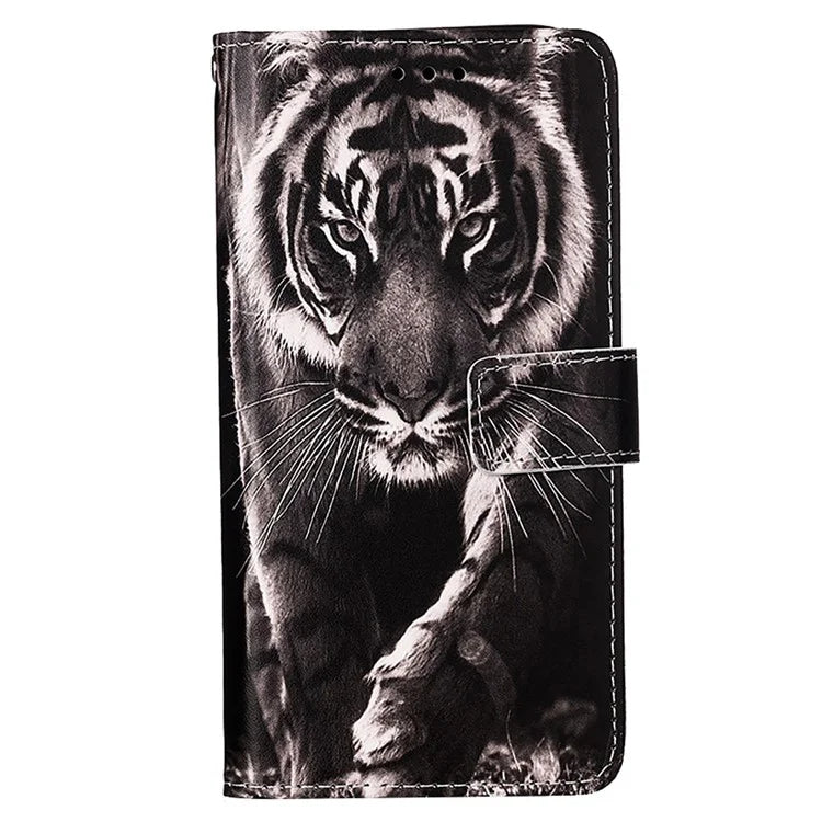 YB Pattern Printing Leather Series-4 for Motorola Moto G04 4G / G24 4G Case Card Slot Holder Stand Phone Cover