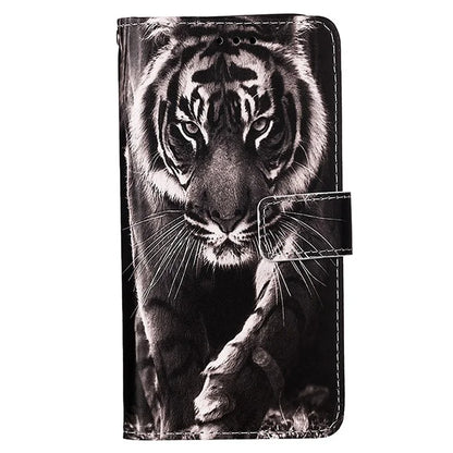YB Pattern Printing Leather Series-4 for Motorola Moto G04 4G / G24 4G Case Card Slot Holder Stand Phone Cover