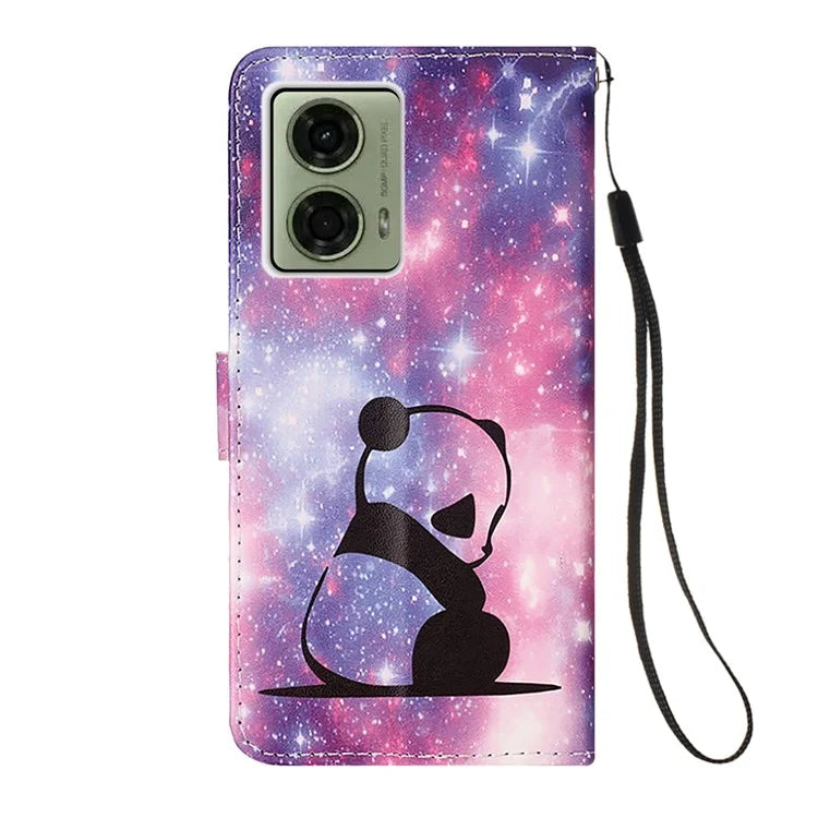 YB Pattern Printing Leather Series-4 for Motorola Moto G04 4G / G24 4G Case Card Slot Holder Stand Phone Cover