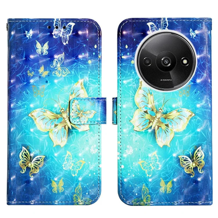 YB Pattern Printing Leather Series-2 For Xiaomi Redmi A3 Case 3D Pattern Folio Purse Phone Cover