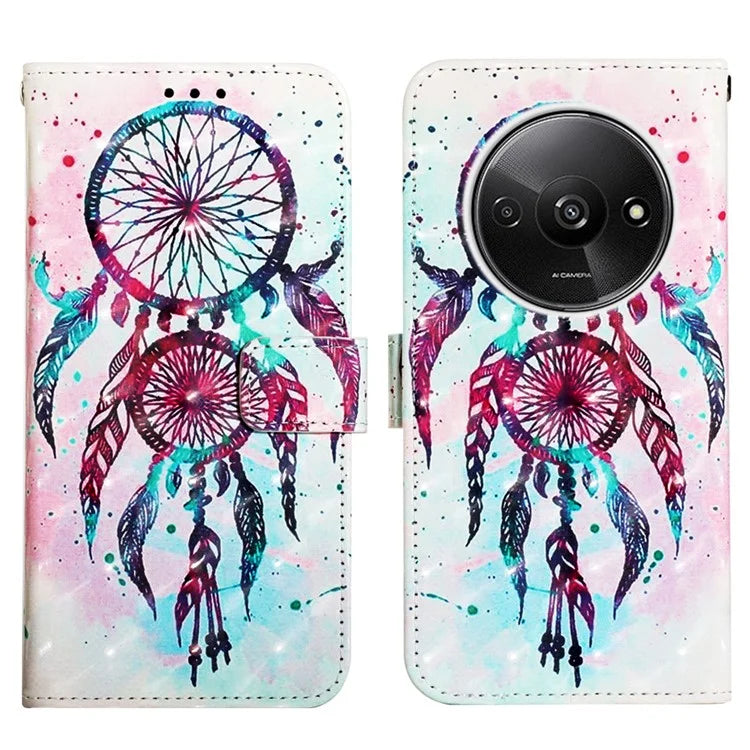 YB Pattern Printing Leather Series-2 For Xiaomi Redmi A3 Case 3D Pattern Folio Purse Phone Cover