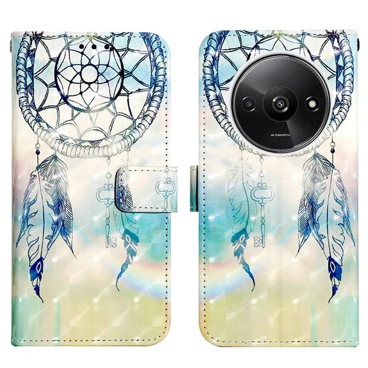 YB Pattern Printing Leather Series-2 For Xiaomi Redmi A3 Case 3D Pattern Folio Purse Phone Cover