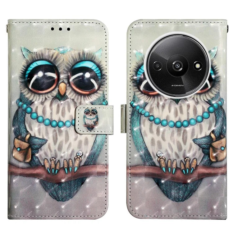 YB Pattern Printing Leather Series-2 For Xiaomi Redmi A3 Case 3D Pattern Folio Purse Phone Cover