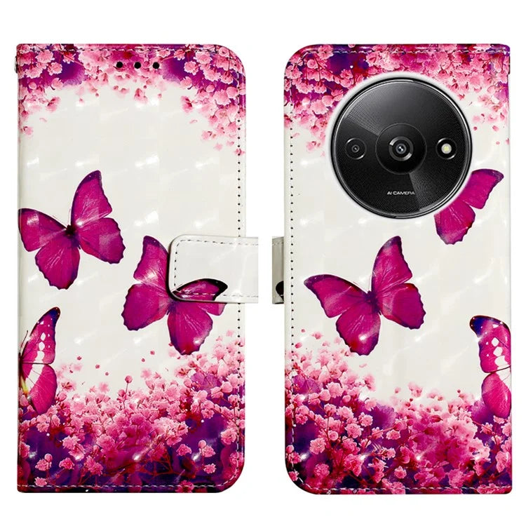 YB Pattern Printing Leather Series-2 For Xiaomi Redmi A3 Case 3D Pattern Folio Purse Phone Cover