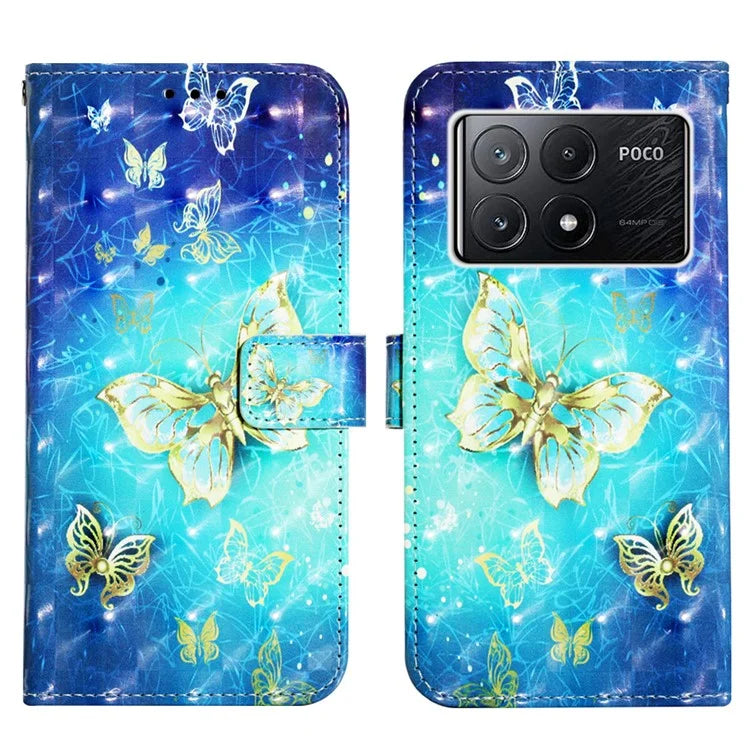 YB Pattern Printing Leather Series-2 For Xiaomi Poco X6 Pro 5G / Redmi K70E 5G Case Flip Phone Cover