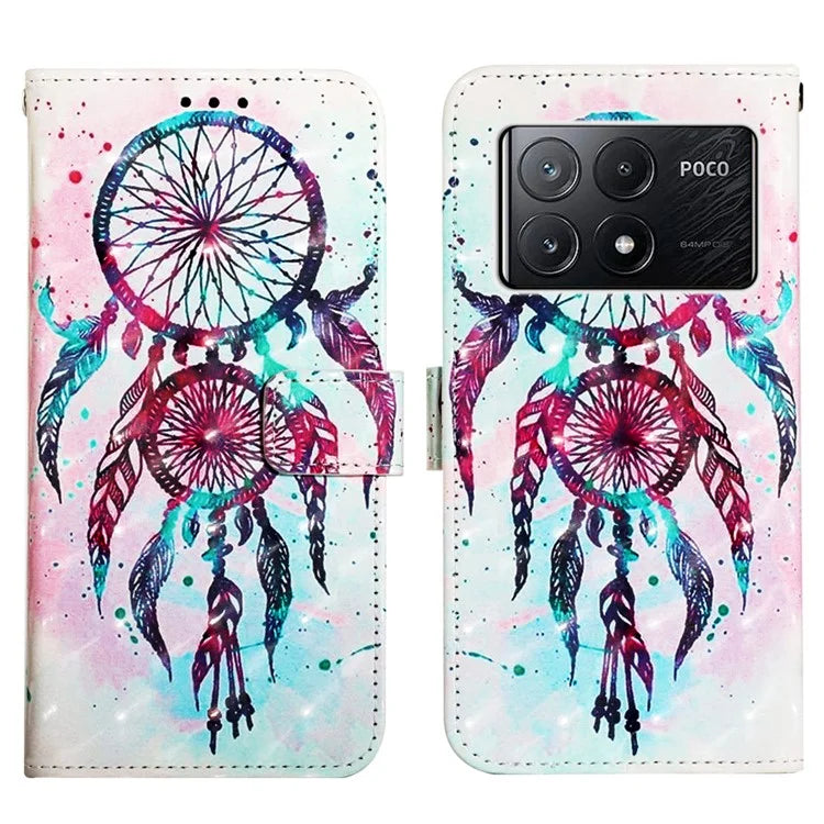 YB Pattern Printing Leather Series-2 For Xiaomi Poco X6 Pro 5G / Redmi K70E 5G Case Flip Phone Cover