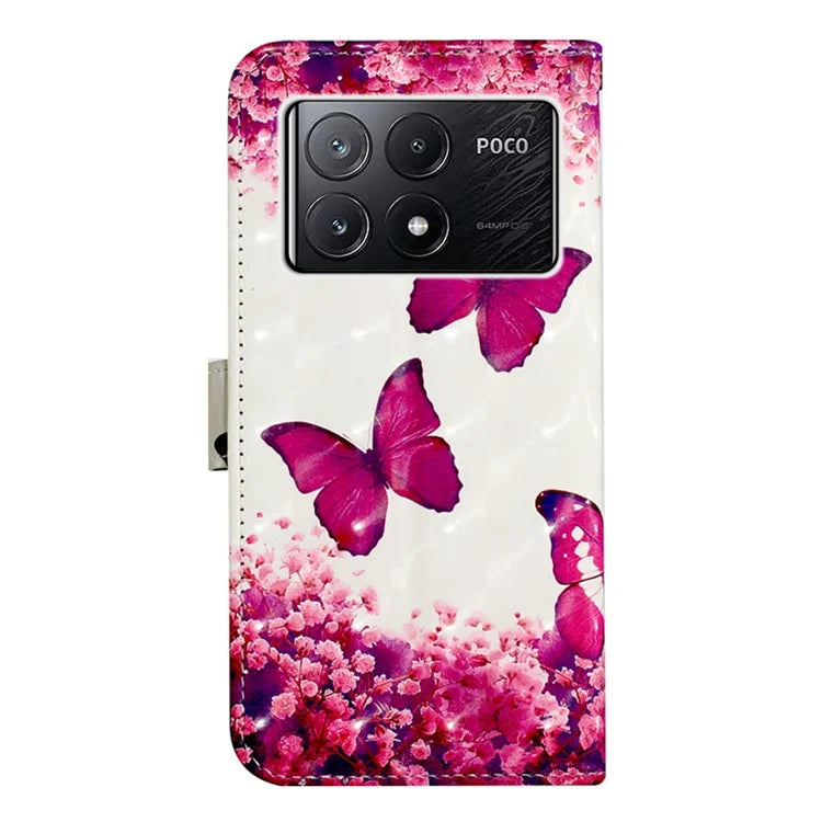 YB Pattern Printing Leather Series-2 For Xiaomi Poco X6 Pro 5G / Redmi K70E 5G Case Flip Phone Cover