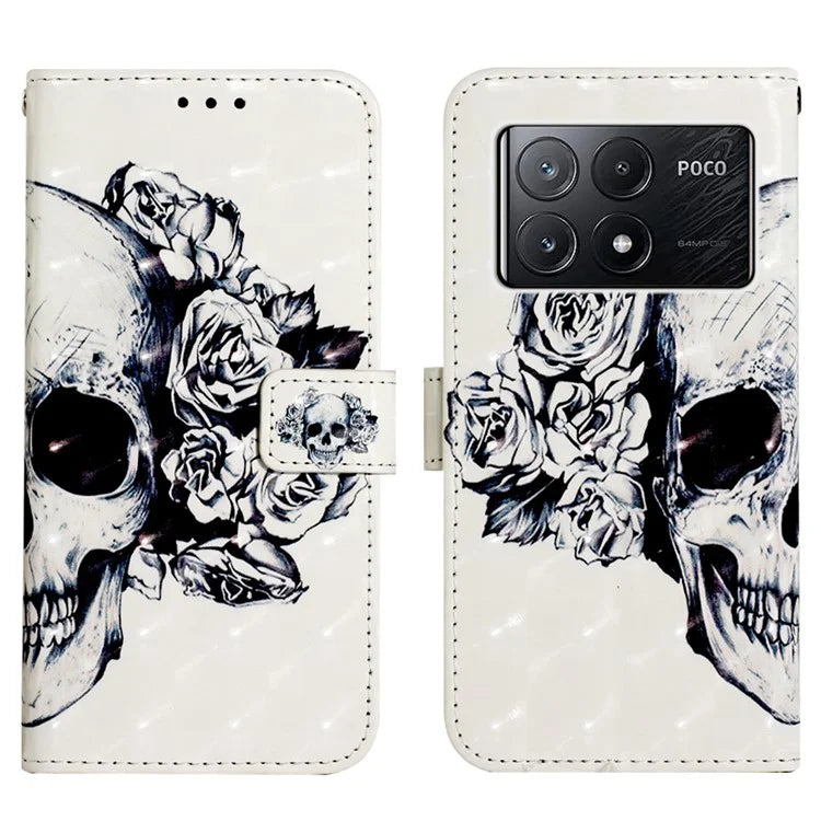 YB Pattern Printing Leather Series-2 For Xiaomi Poco X6 Pro 5G / Redmi K70E 5G Case Flip Phone Cover