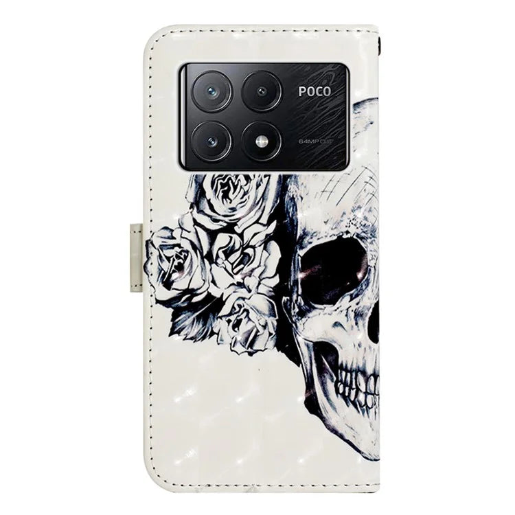 YB Pattern Printing Leather Series-2 For Xiaomi Poco X6 Pro 5G / Redmi K70E 5G Case Flip Phone Cover