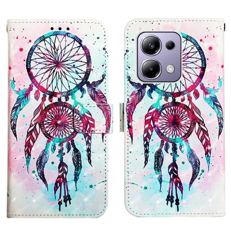 YB Pattern Printing Leather Series-2 For Xiaomi Redmi Note 13 Pro 4G / Poco M6 Pro 4G Case Leather Phone Cover