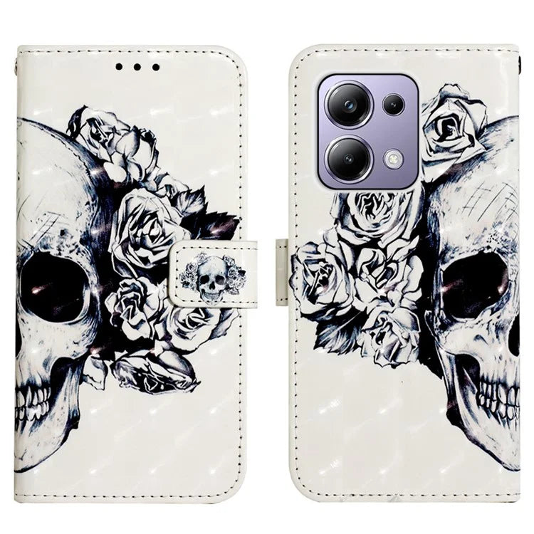 YB Pattern Printing Leather Series-2 For Xiaomi Redmi Note 13 Pro 4G / Poco M6 Pro 4G Case Leather Phone Cover