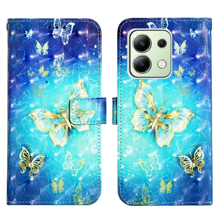 YB Pattern Printing Leather Series-2 For Xiaomi Redmi Note 13 4G Leather Case Anti-Drop Phone Cover