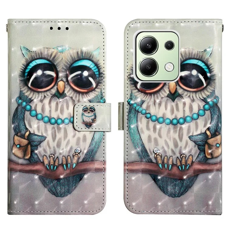 YB Pattern Printing Leather Series-2 For Xiaomi Redmi Note 13 4G Leather Case Anti-Drop Phone Cover