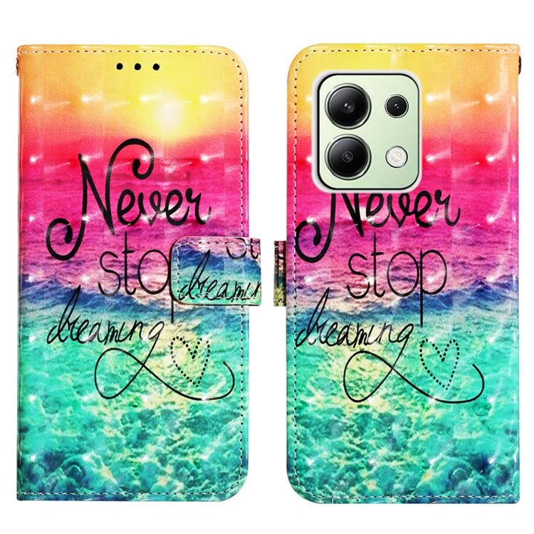 YB Pattern Printing Leather Series-2 For Xiaomi Redmi Note 13 4G Leather Case Anti-Drop Phone Cover
