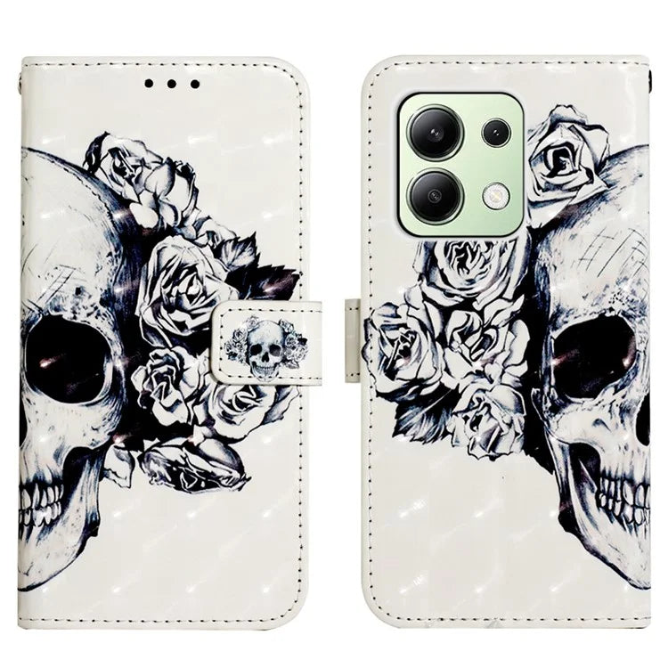 YB Pattern Printing Leather Series-2 For Xiaomi Redmi Note 13 4G Leather Case Anti-Drop Phone Cover
