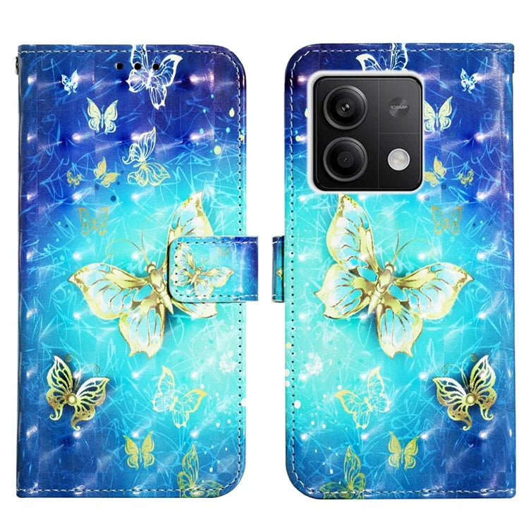 YB Pattern Printing Leather Series-2 For Xiaomi Redmi Note 13 5G (Global) Phone Case Leather Wallet Cover