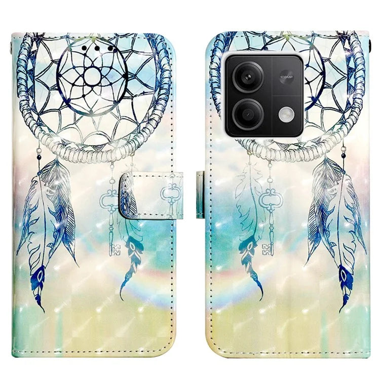 YB Pattern Printing Leather Series-2 For Xiaomi Redmi Note 13 5G (Global) Phone Case Leather Wallet Cover